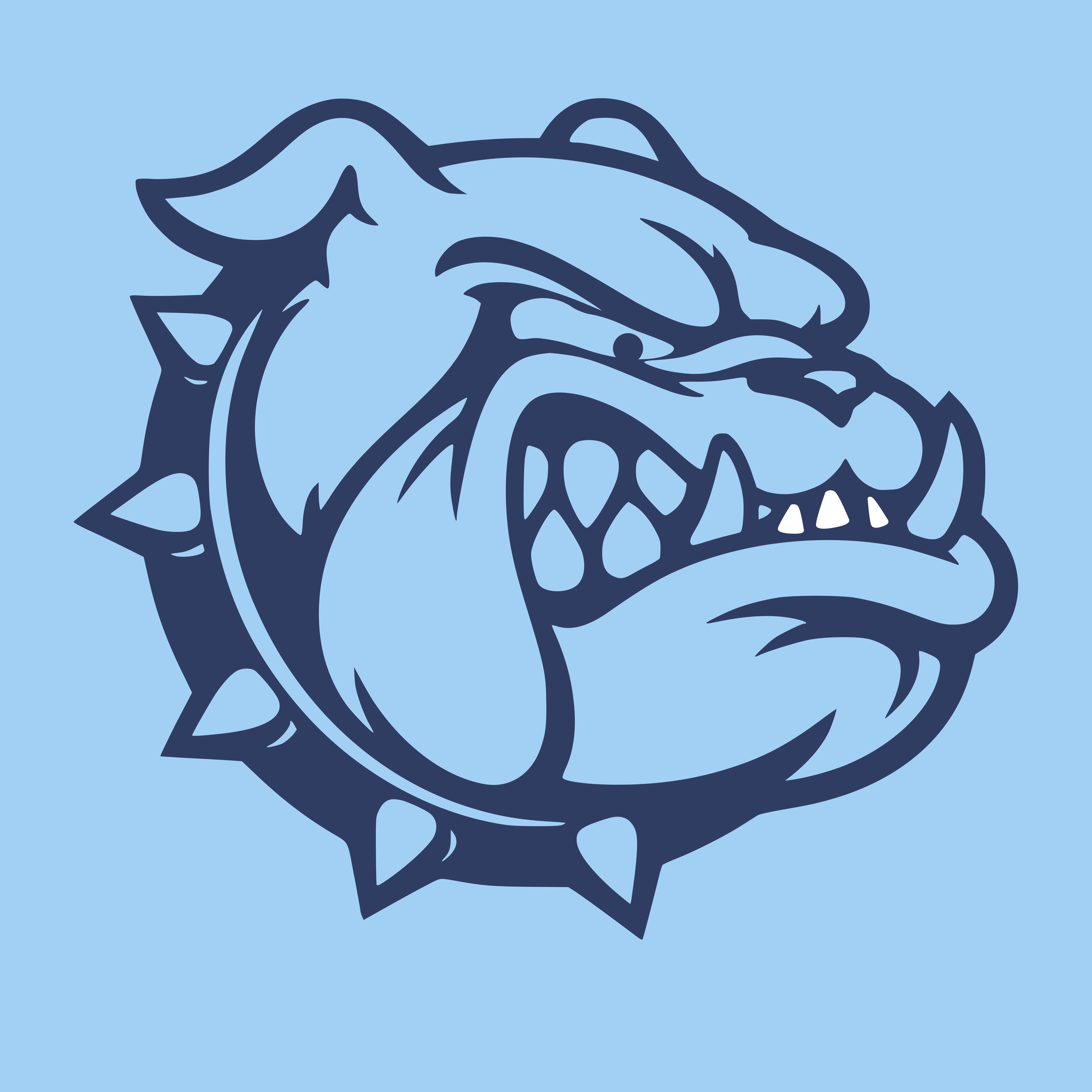 Bulldogs Flag Azul  "D"